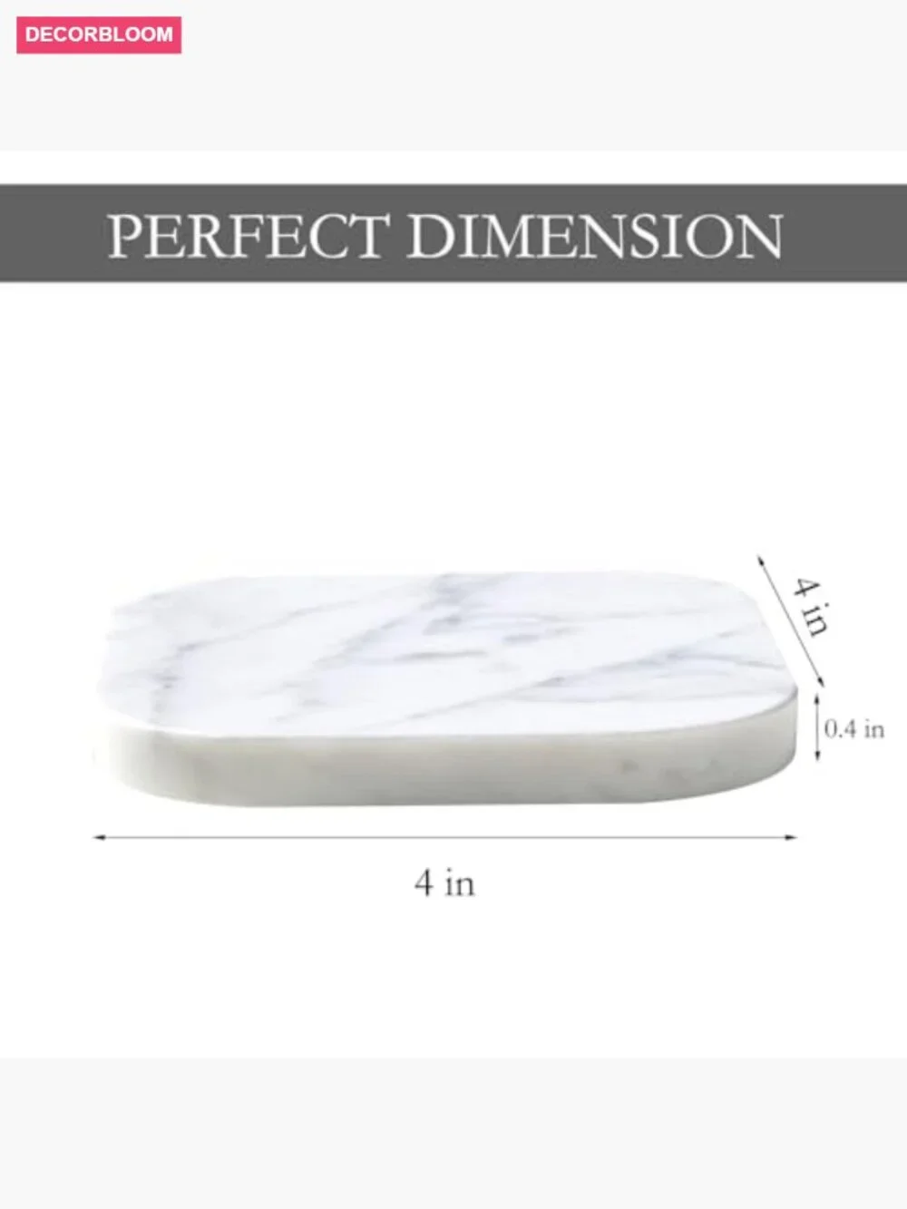 Set of 4 Square Marble Coasters for Drinks Coffee - Natural Stone Bar Coasters